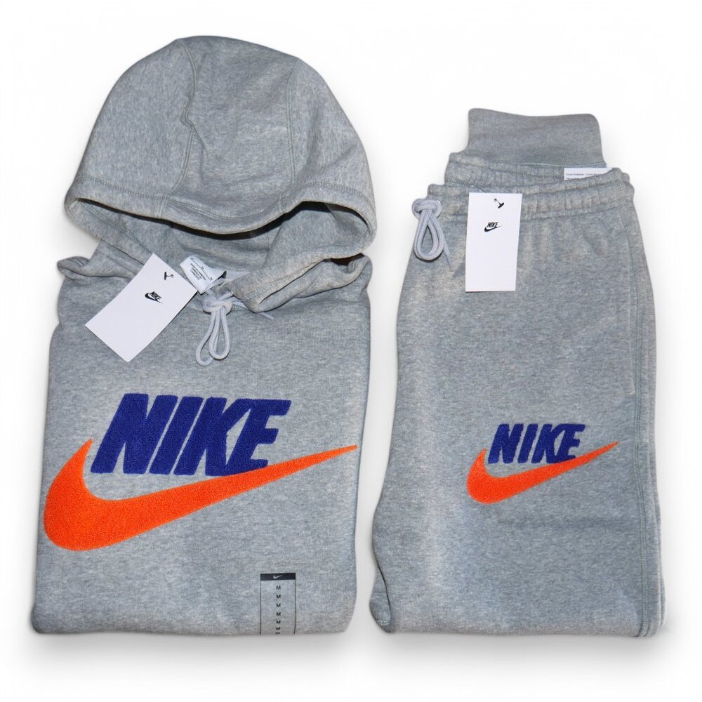 Nike Futura 2 Piece Men's Sweatsuit M Hoodie Joggers Club Fleece Tracksuit NWT